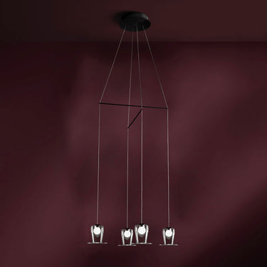 Maryon sospensione 4 luci marrone ossidato 4x2w 3000k